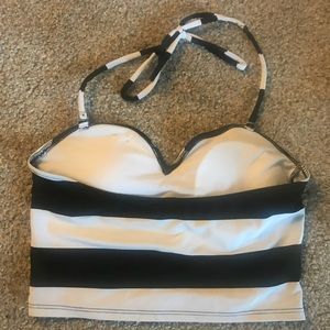 Kortni Jeane Swim - Kortni Jeane swimmer top - black and white stripe Kortni Jeane Swim - Kortni Jeane swimmer top - black and white stripe